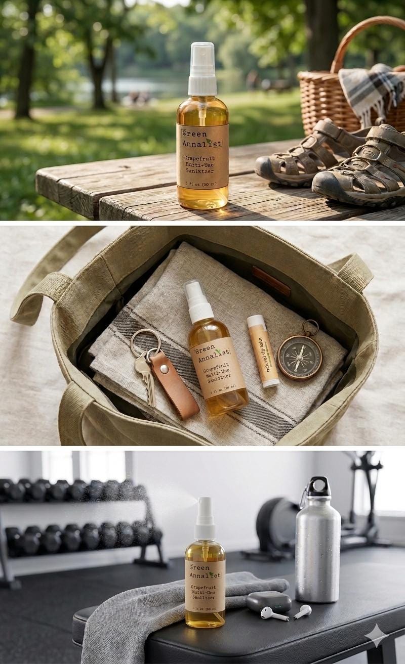 Hemp Seed Oil Infused Hand Sanitizer – Natural Spray with Essential Oils | Travel Size